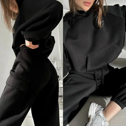 Women’s Cargo Pocket Hoodie And Joggers Set