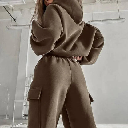 Women’s Cargo Pocket Hoodie And Joggers Set