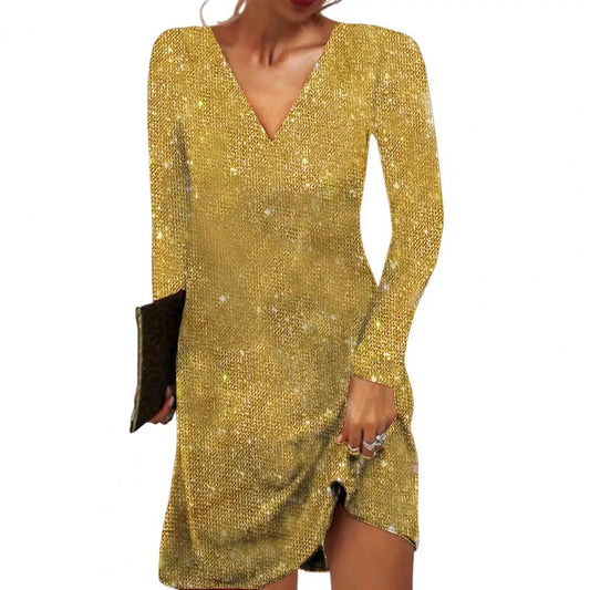 Women’s Elegant V-Neck Wrap Dress