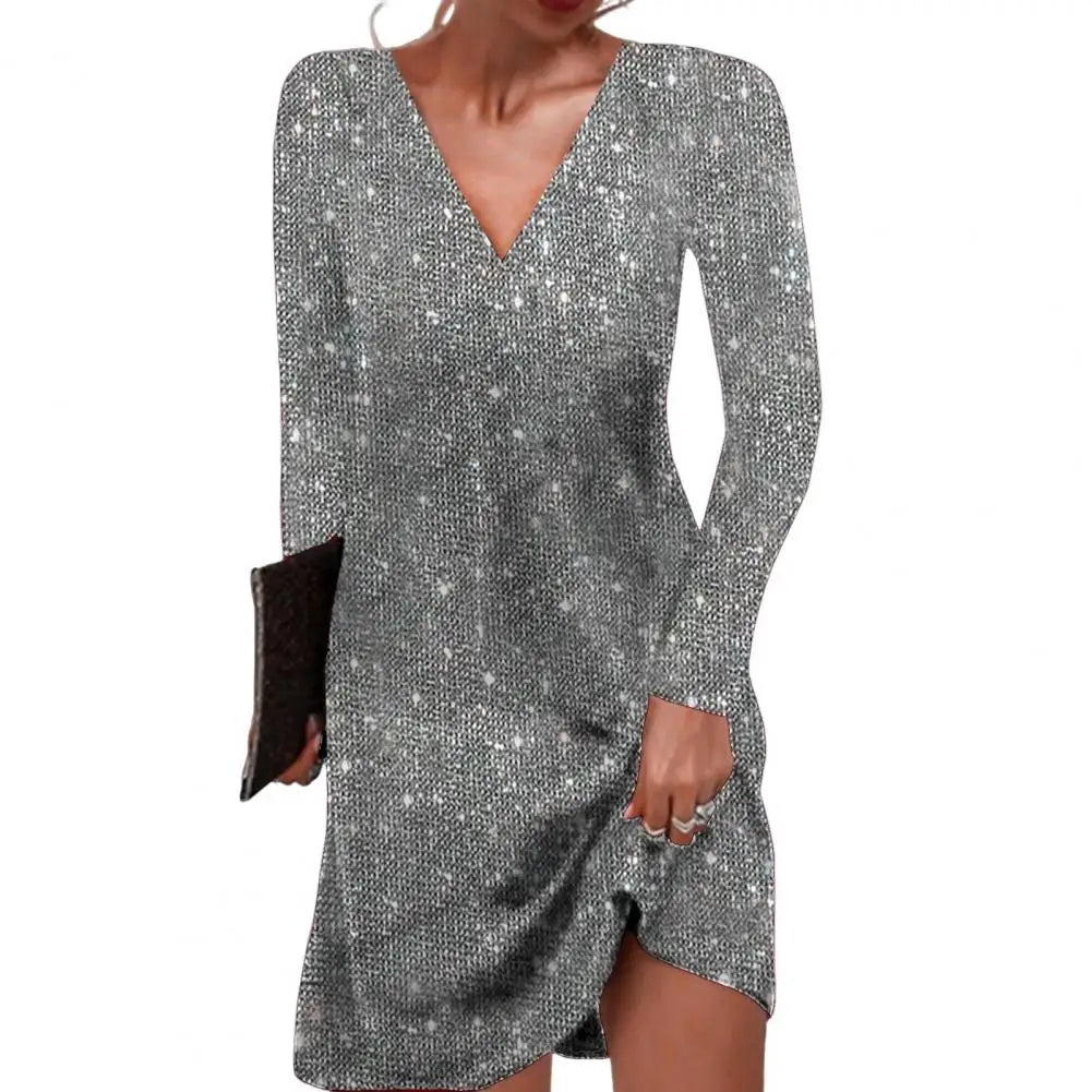 Women’s Elegant V-Neck Wrap Dress