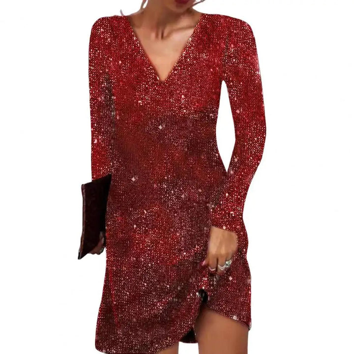 Women’s Elegant V-Neck Wrap Dress