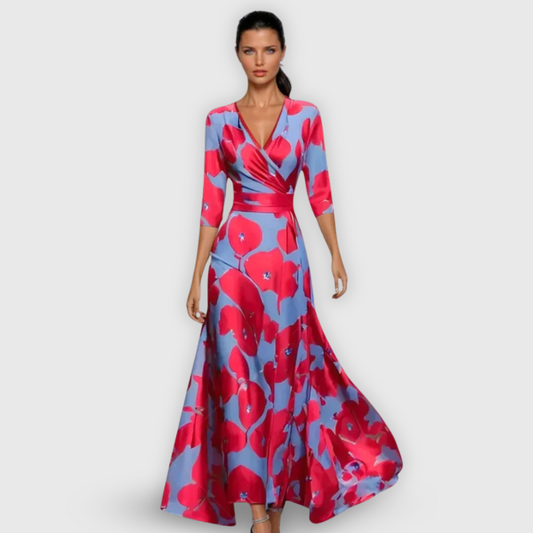 Falda cruzada elegante con estampado floral