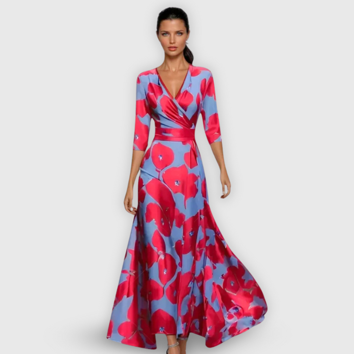 Falda cruzada elegante con estampado floral