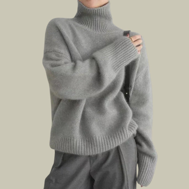 Women’s High Neck Relaxed Fit Merino And Wool Sweaters