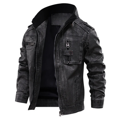 Vintage PU Leather Biker Jacket