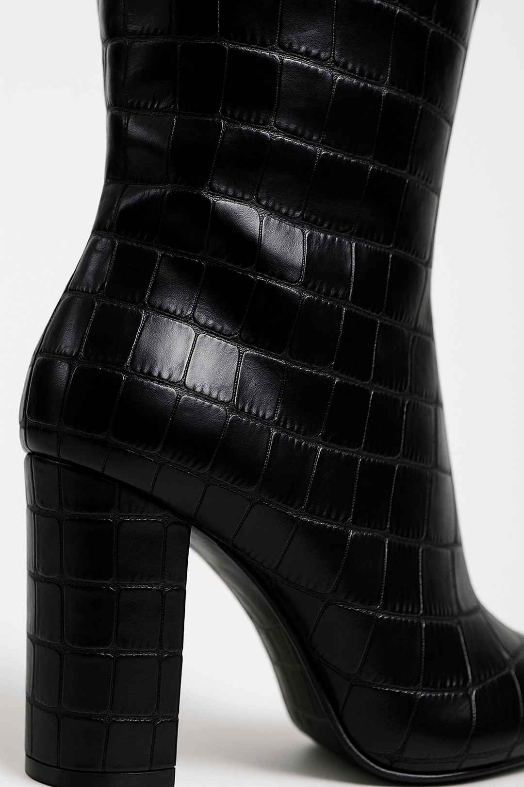 Women’s Croc Textured High Heel Boots