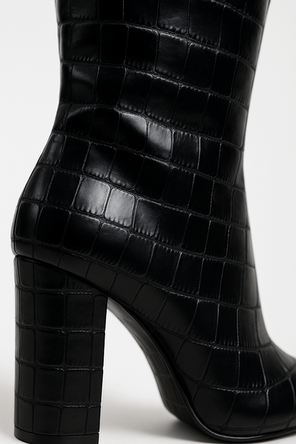 Women’s Croc Textured High Heel Boots
