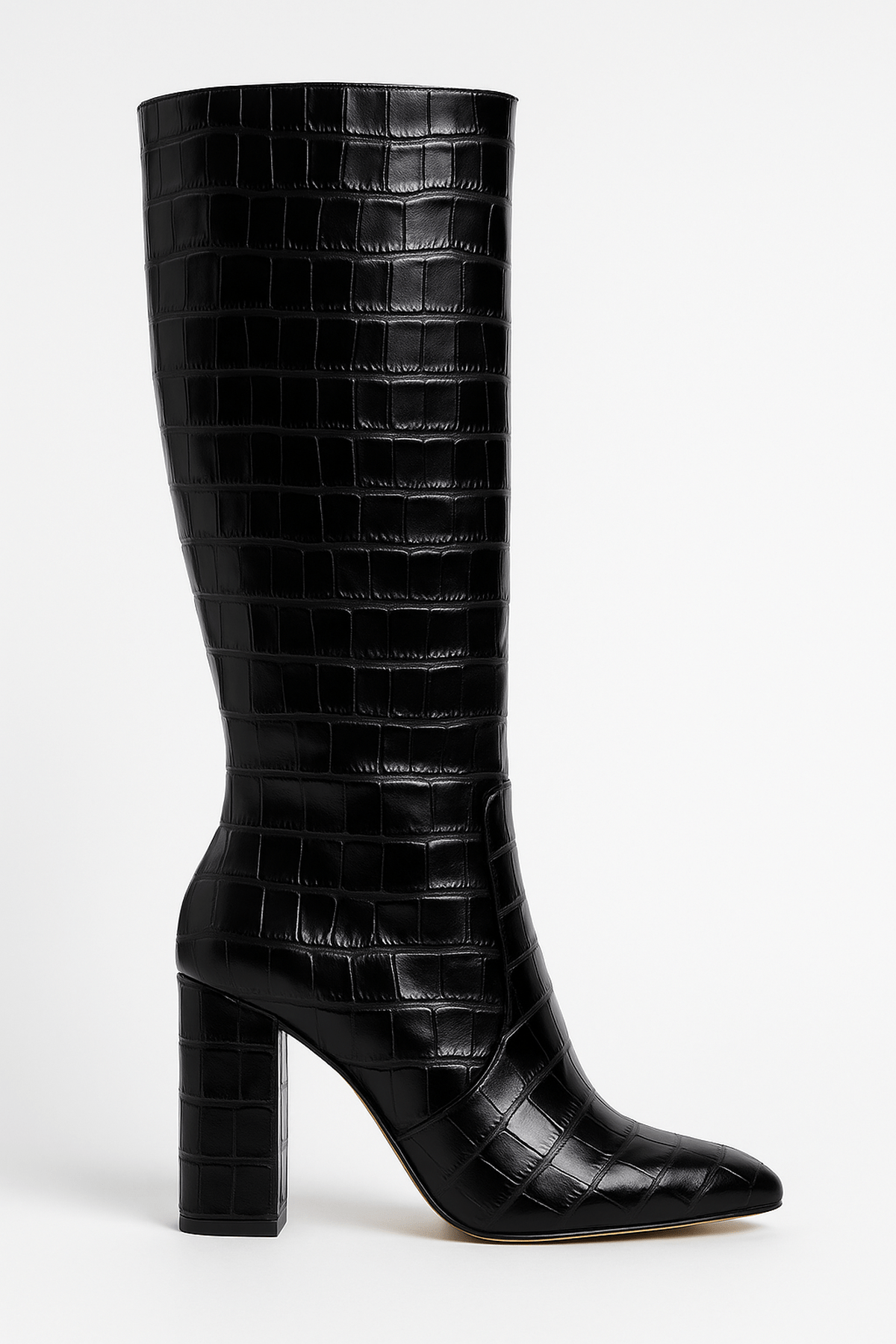 Women’s Croc Textured High Heel Boots