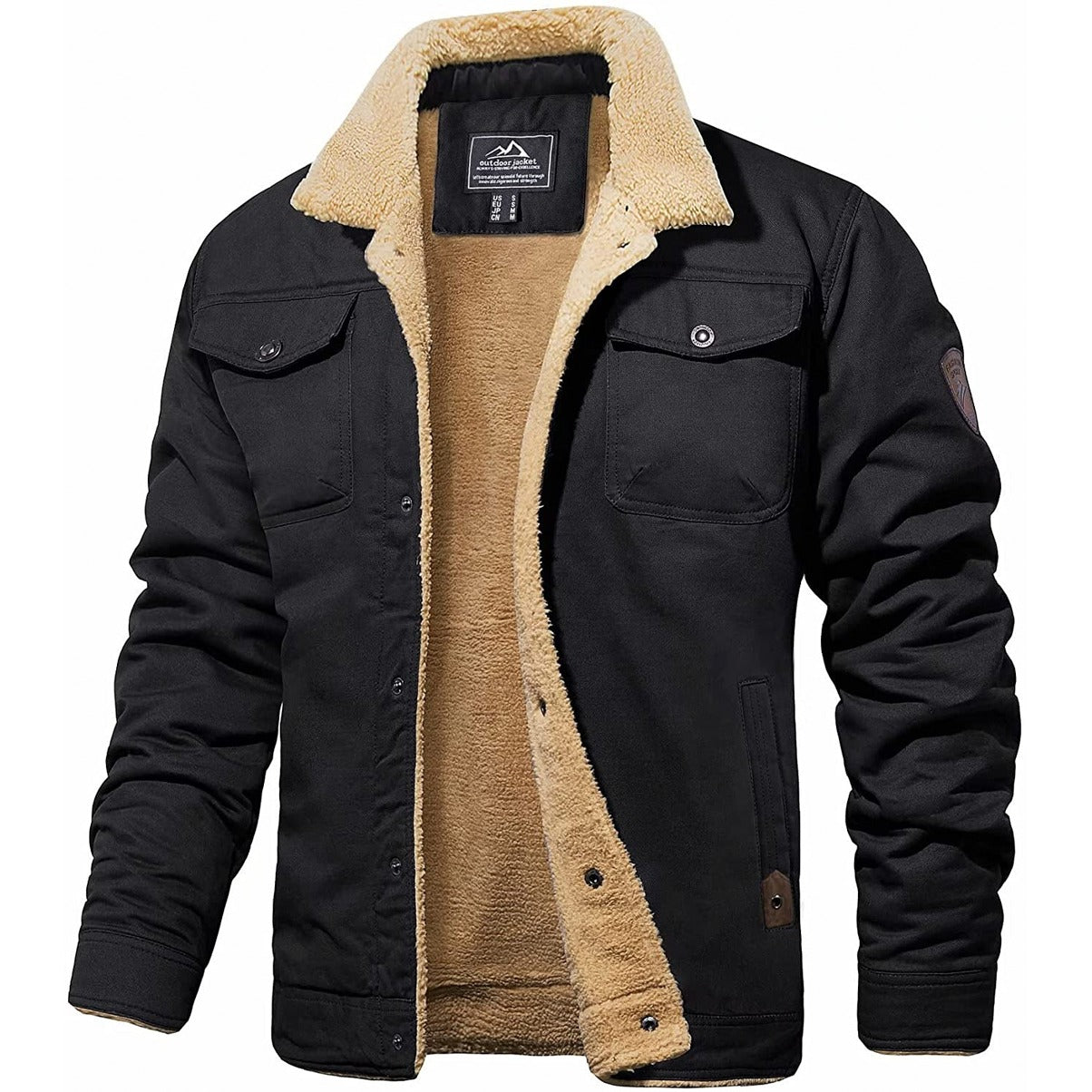 Chaqueta casual de hombre cálida con forro para exterior