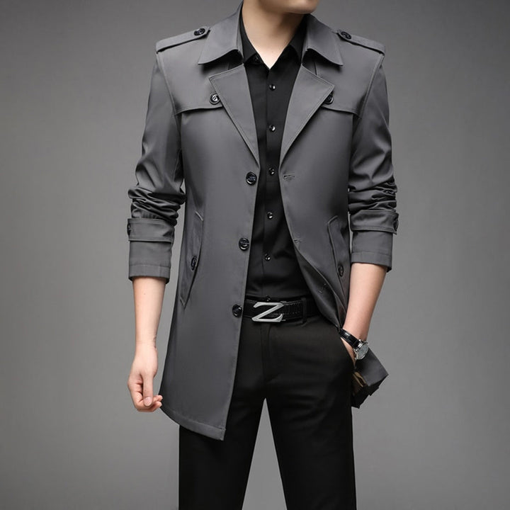 Men’s Single Breasted Lightweight Trench Coat