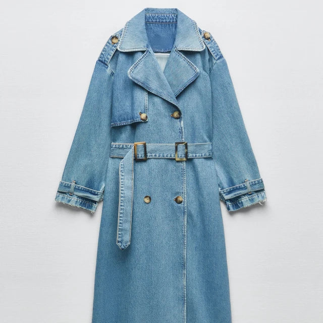 Women’s Long Sleeve Belted Trench Coat