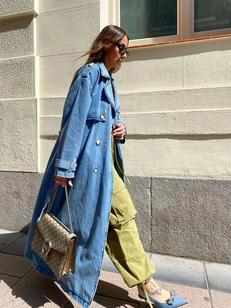 Women’s Long Sleeve Belted Trench Coat