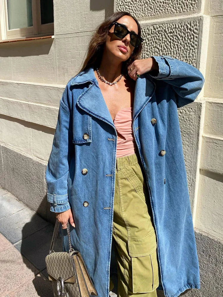 Women’s Long Sleeve Belted Trench Coat