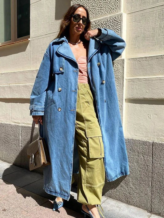 Women’s Long Sleeve Belted Trench Coat