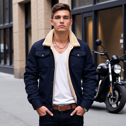 Chaqueta casual de hombre cálida con forro para exterior