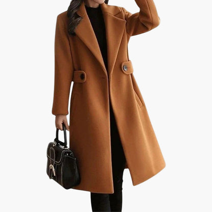 Abrigo largo elegante, cálido y formal para mujer