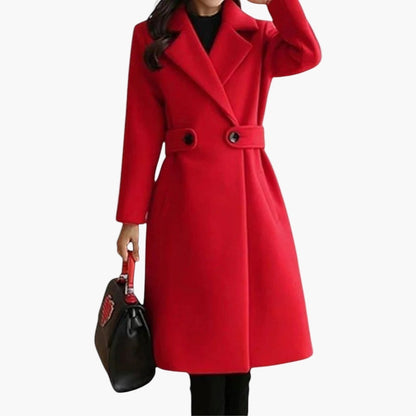 Abrigo largo elegante, cálido y formal para mujer