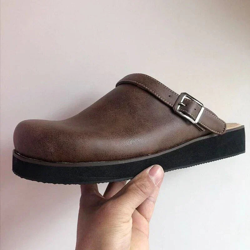 Stylish Men’s Leather Slipper Clogs