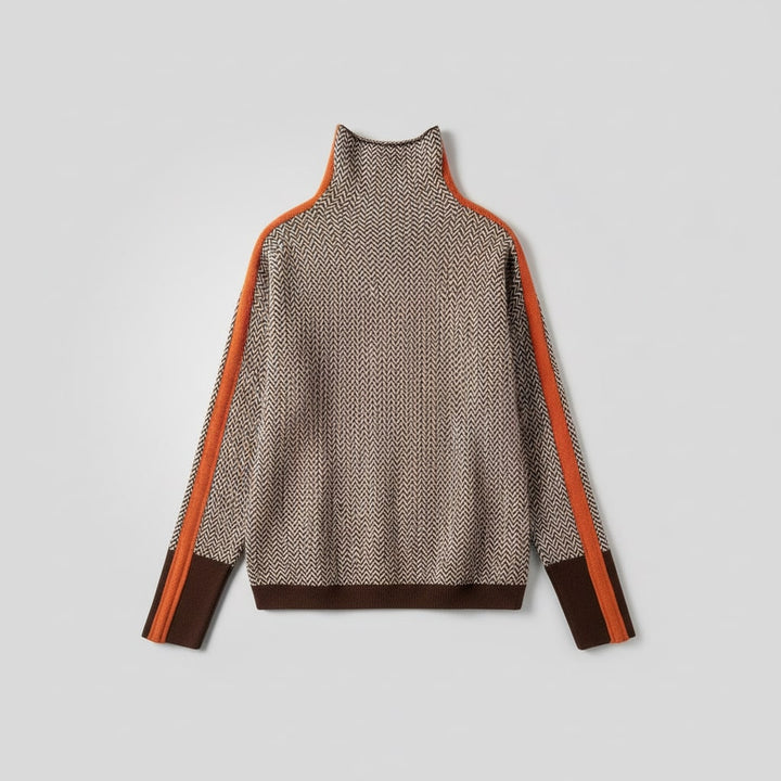 Turtleneck with Contrasting Stripes