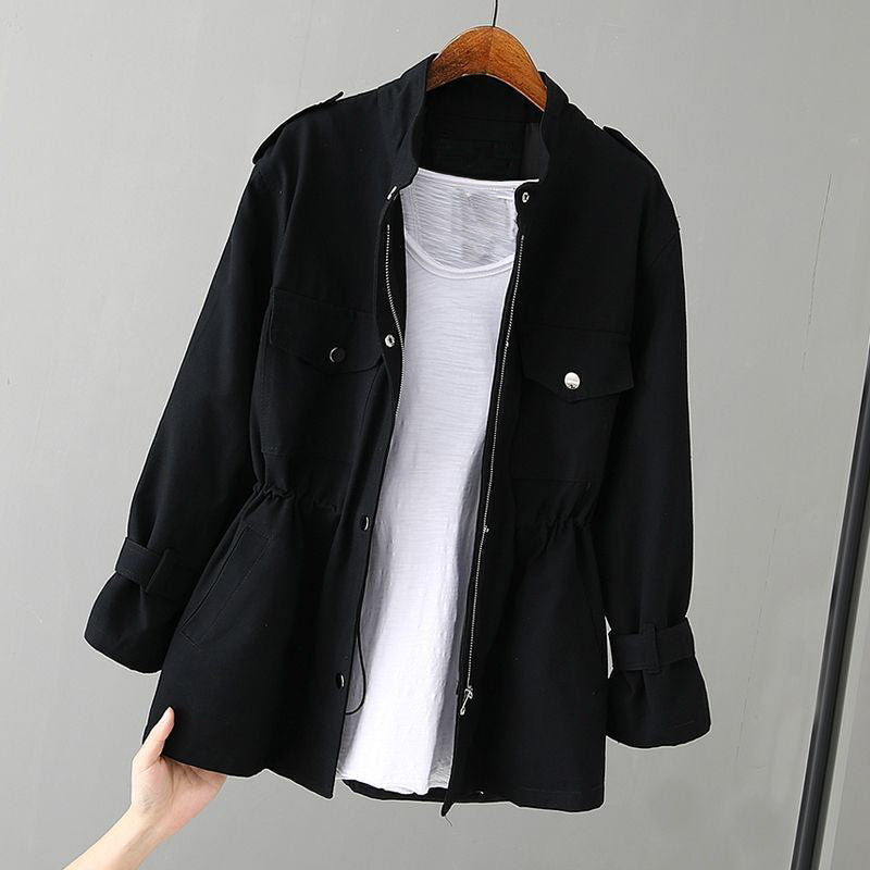 Chic Women's Utility Jacket with Zipper