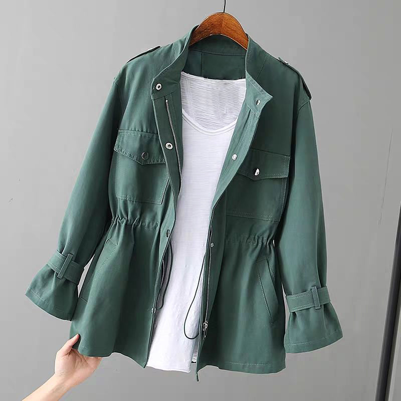Chic Women's Utility Jacket with Zipper