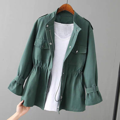Chic Women's Utility Jacket with Zipper