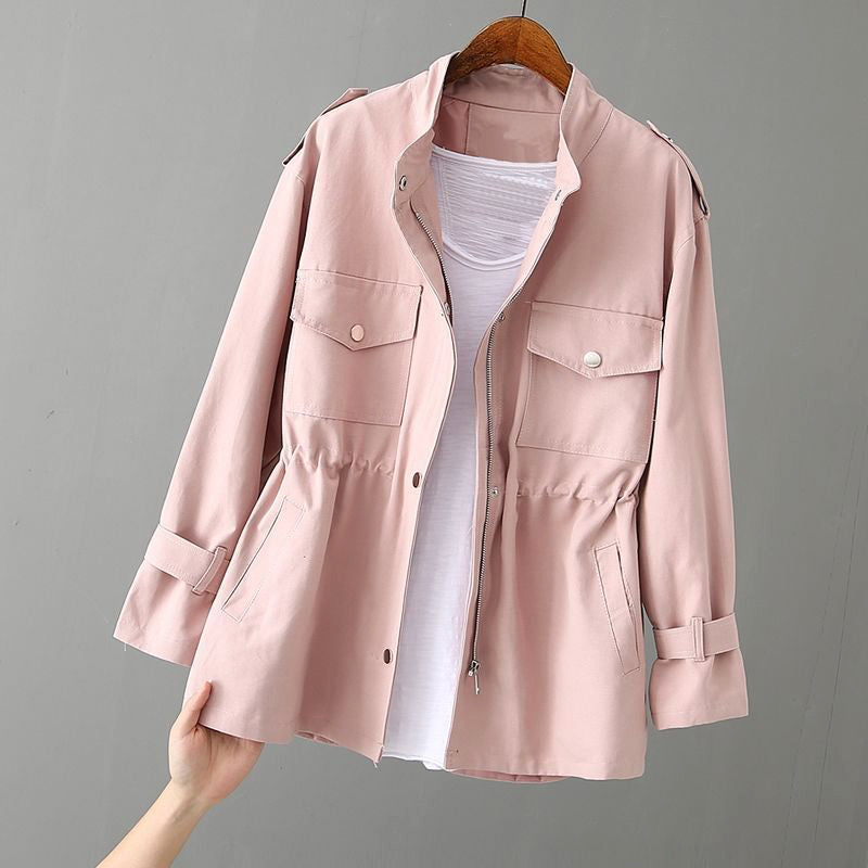 Chic Women's Utility Jacket with Zipper