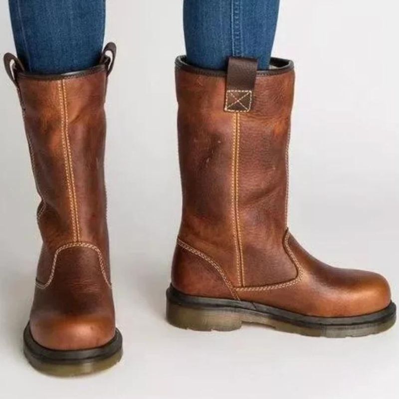 Chic Women’s Leather Winter Boots
