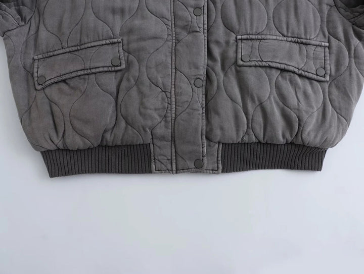 Women’s Oversized Quilted Casual Bomber Jacket