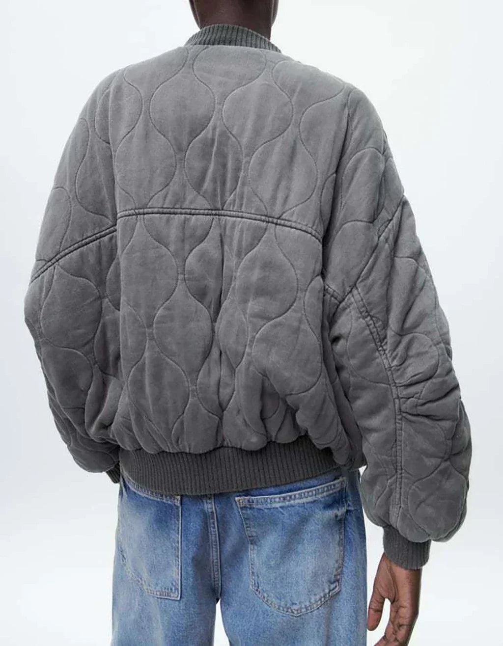 Women’s Oversized Quilted Casual Bomber Jacket