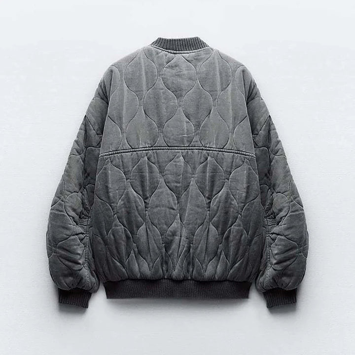Women’s Oversized Quilted Casual Bomber Jacket