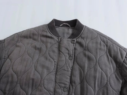Women’s Oversized Quilted Casual Bomber Jacket