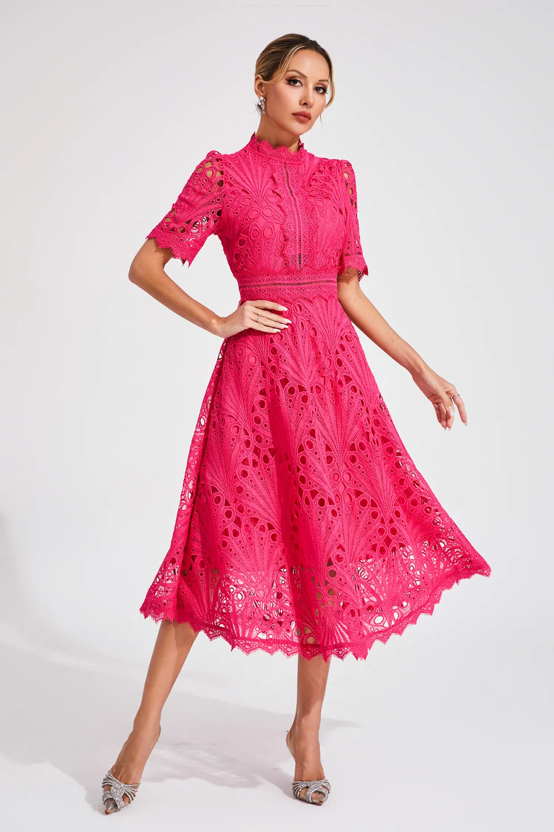 Women’s Chic Lace Midi Dress