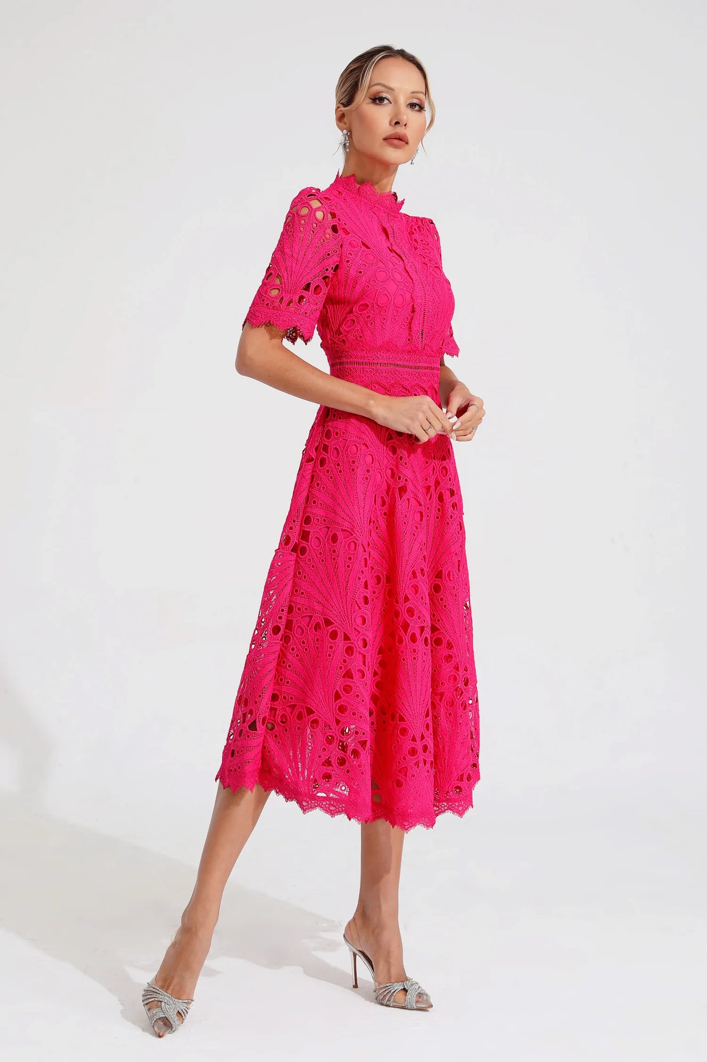 Women’s Chic Lace Midi Dress