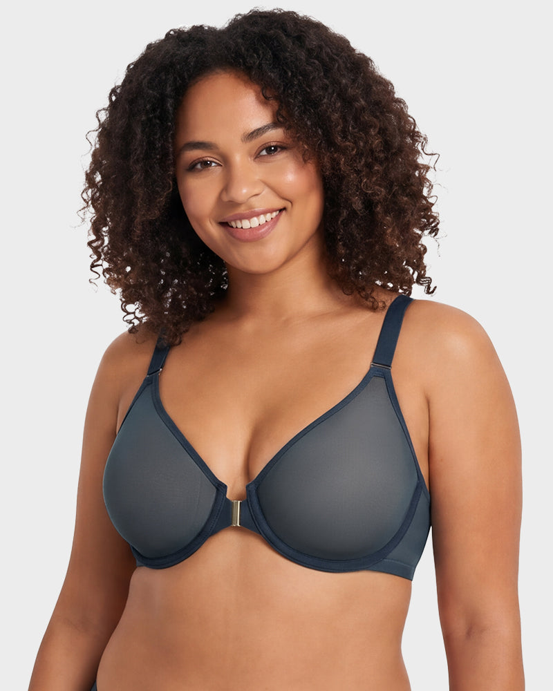 Vivienne | Front-Closure Full-Support Mesh Bra