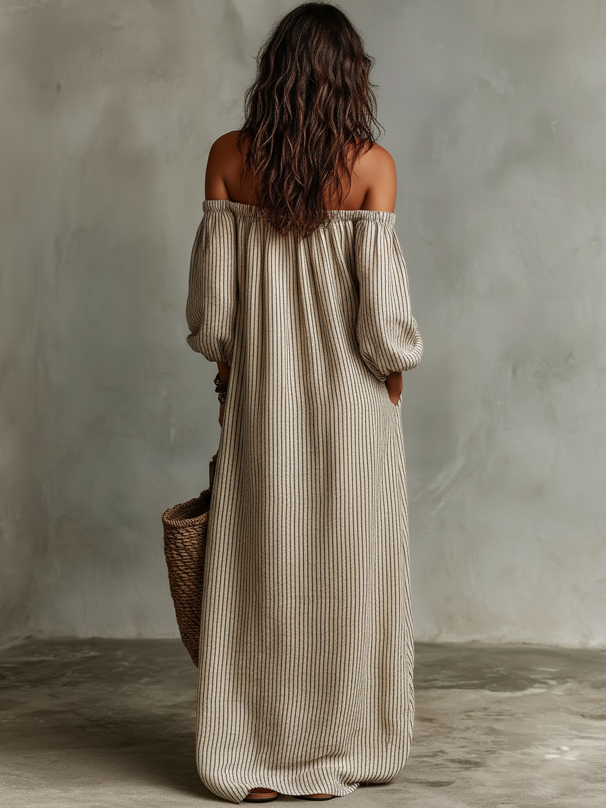 Carmen | Long dress with off-the-shoulder design