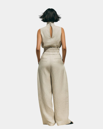 Falyne | Minimalist Tank Top and Wide Leg Pants Set