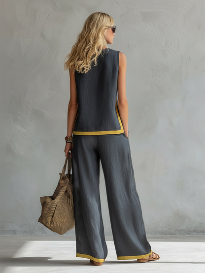 Valeria | Elegant Twin Set with Wide Trousers