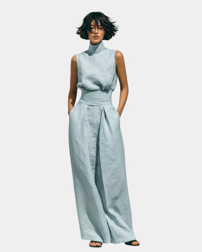 Falyne | Minimalist Tank Top and Wide Leg Pants Set