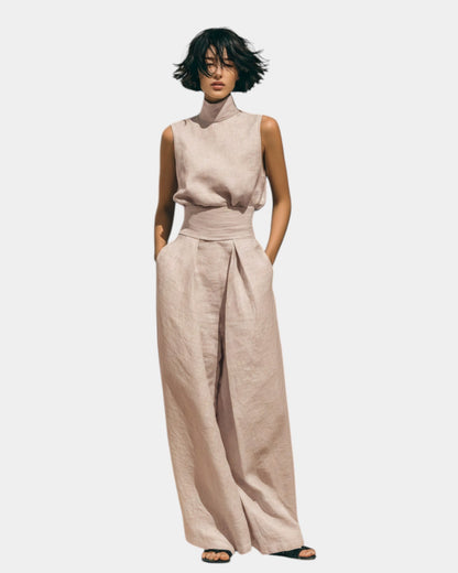 Falyne | Minimalist Tank Top and Wide Leg Pants Set