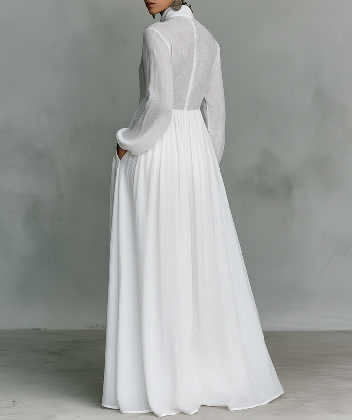 Flowing Button-Front Maxi Dress