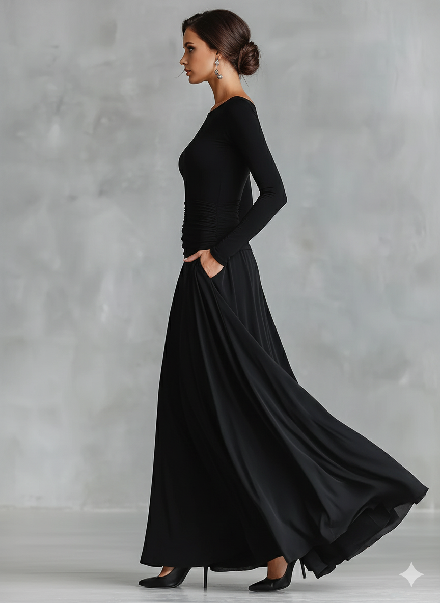 Vestido largo de elegancia sin esfuerzo