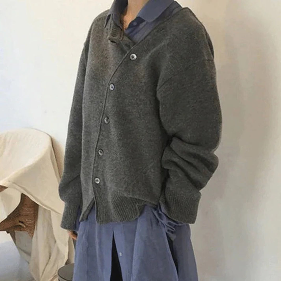 Women’s Winter Cozy Asymmetrical Button Cardigan