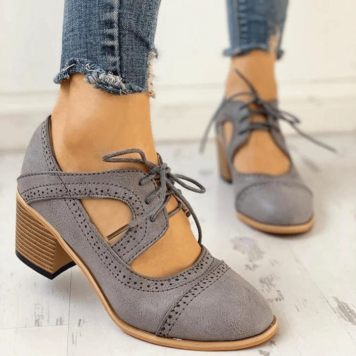 Women’s Heeled Lace-Up T-Strap Shoes