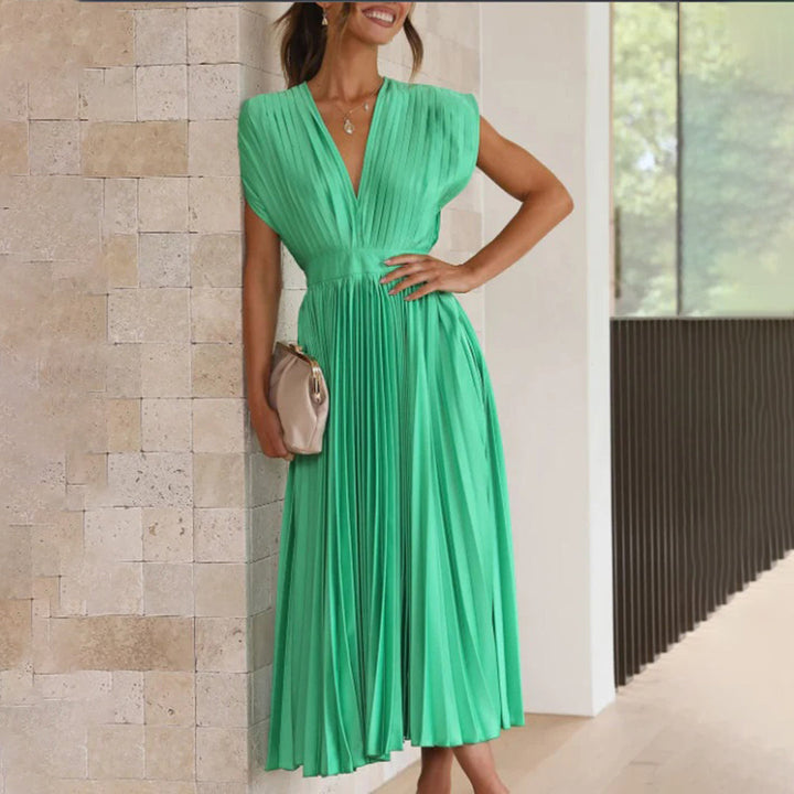 Vestido midi plisado atemporal
