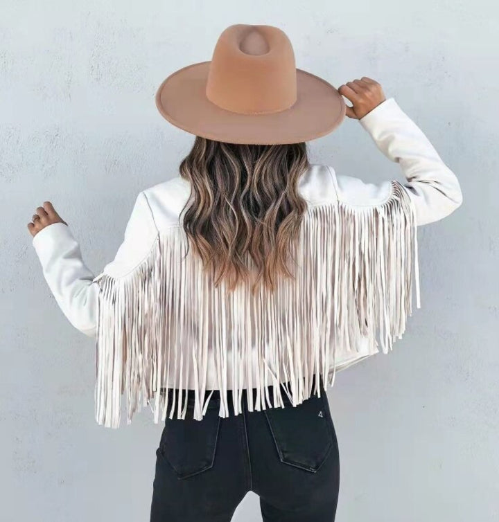 Women’s Fringed Suede Moto Jacket