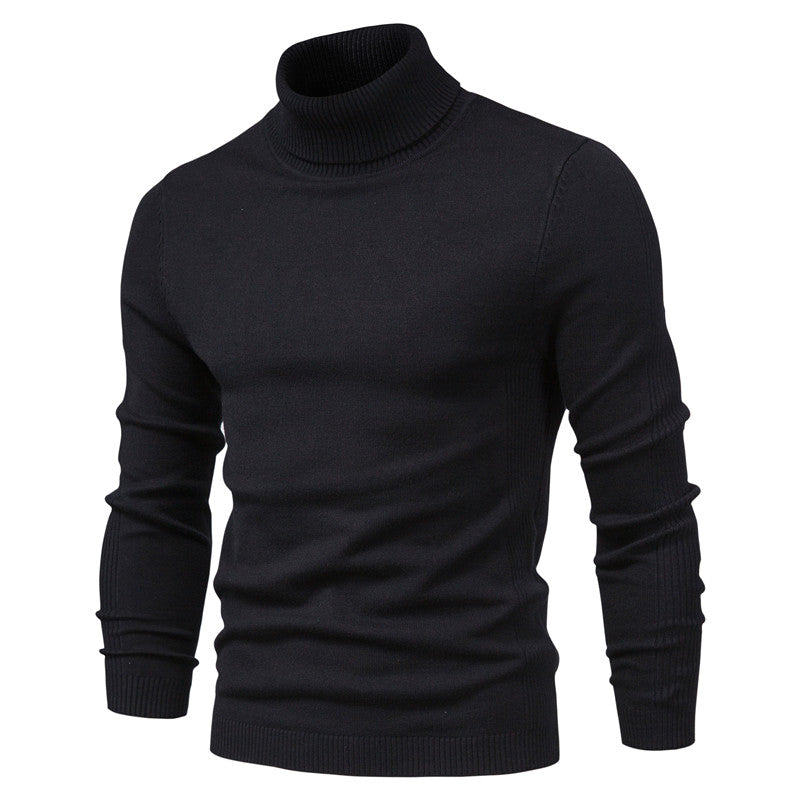 Suéter de cuello alto de punto cálido para hombre