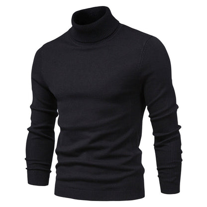 Suéter de cuello alto de punto cálido para hombre