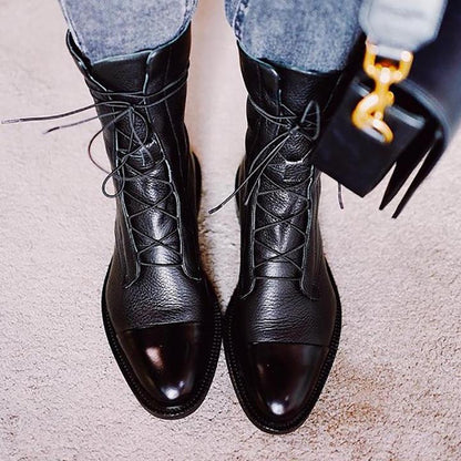 Women’s Lace-Up Leather Ankle Boots