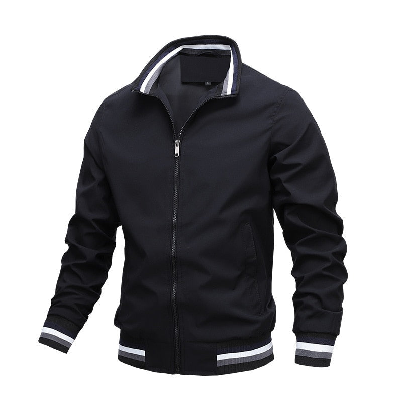 Chaqueta bómber casual ligera con cremallera para hombre